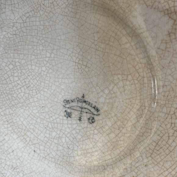 Antique Harper Pottery Co Semi Porcelain Baby Plate c 1890-1910 bowl - Picture 2 of 11